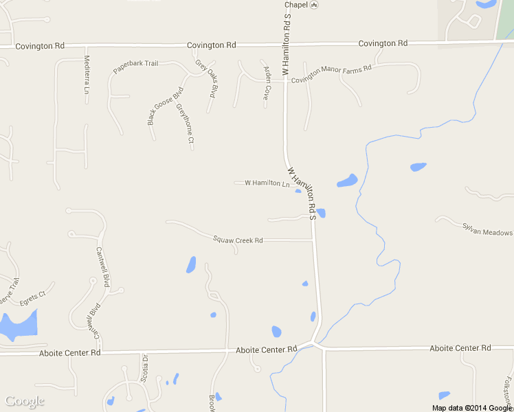 map of restaurants, bars, coffee shops, grocery stores, and more near 3526 W Hamilton Road South in Fort Wayne