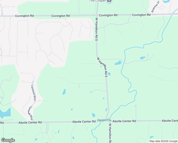 map of restaurants, bars, coffee shops, grocery stores, and more near 3526 W Hamilton Road South in Fort Wayne