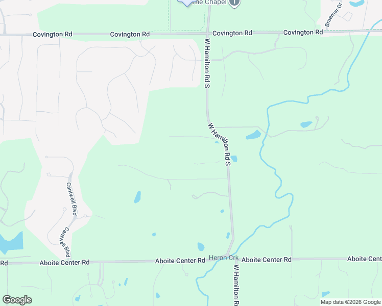 map of restaurants, bars, coffee shops, grocery stores, and more near 3526 W Hamilton Road South in Fort Wayne