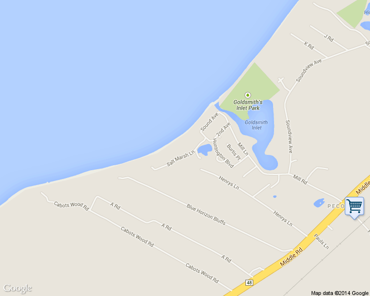 map of restaurants, bars, coffee shops, grocery stores, and more near 430 Salt Marsh Lane in Peconic