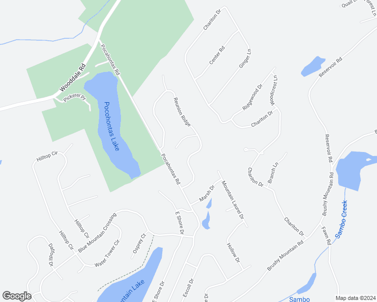 map of restaurants, bars, coffee shops, grocery stores, and more near 141 Reunion Ridge in East Stroudsburg