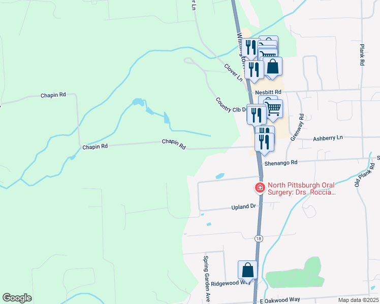 map of restaurants, bars, coffee shops, grocery stores, and more near 1304 Chapin Road in New Castle
