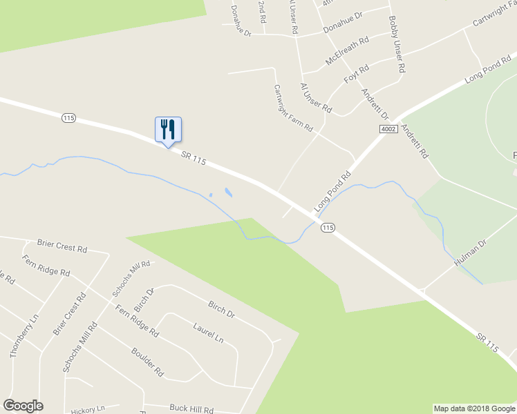 map of restaurants, bars, coffee shops, grocery stores, and more near 4775 SR 115 in Long Pond