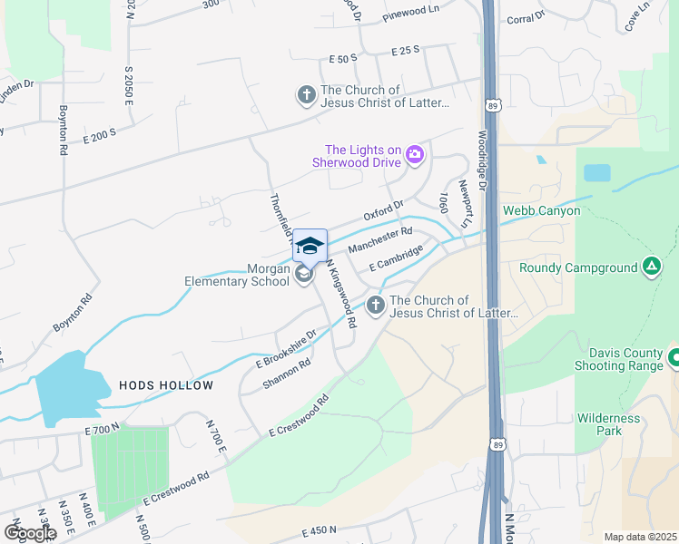 map of restaurants, bars, coffee shops, grocery stores, and more near 1060 North Kingswood Road in Kaysville