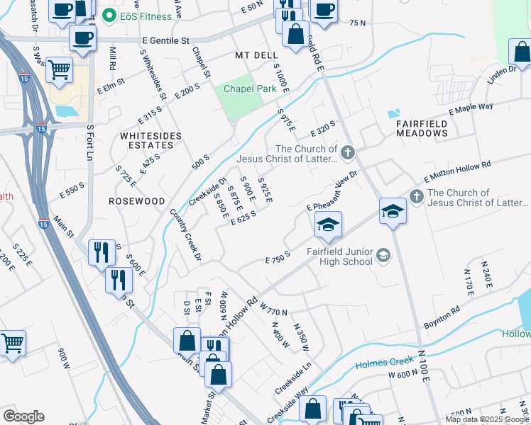 map of restaurants, bars, coffee shops, grocery stores, and more near 914 East 625 South in Layton