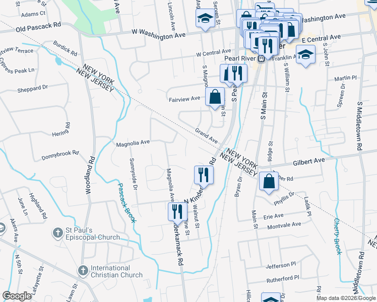 map of restaurants, bars, coffee shops, grocery stores, and more near 23 Twin Oaks Drive in Montvale