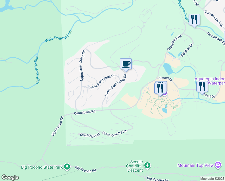 map of restaurants, bars, coffee shops, grocery stores, and more near 460 Spruce Drive in Tannersville