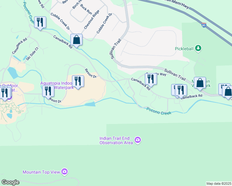 map of restaurants, bars, coffee shops, grocery stores, and more near 25 Evergreen Court in Tannersville