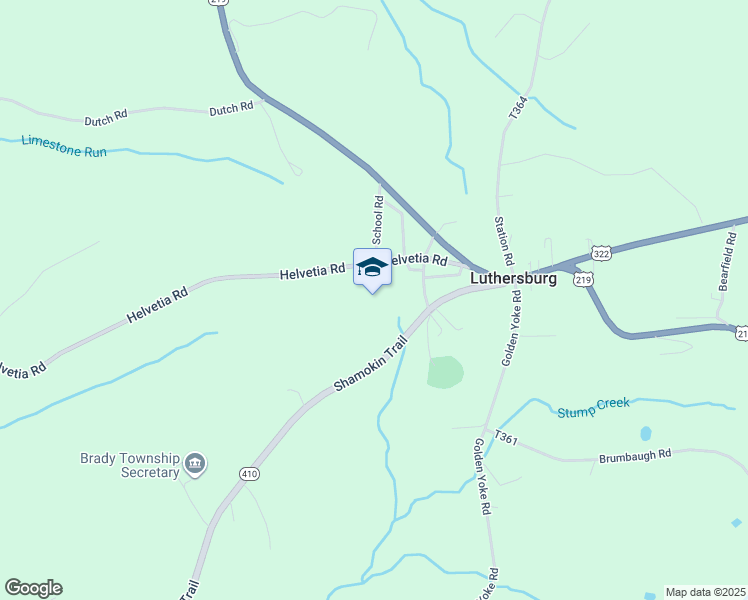 map of restaurants, bars, coffee shops, grocery stores, and more near 2672 Helvetia Road in Luthersburg