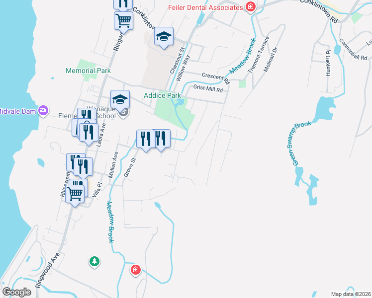 map of restaurants, bars, coffee shops, grocery stores, and more near 5 Mountain Avenue in Wanaque