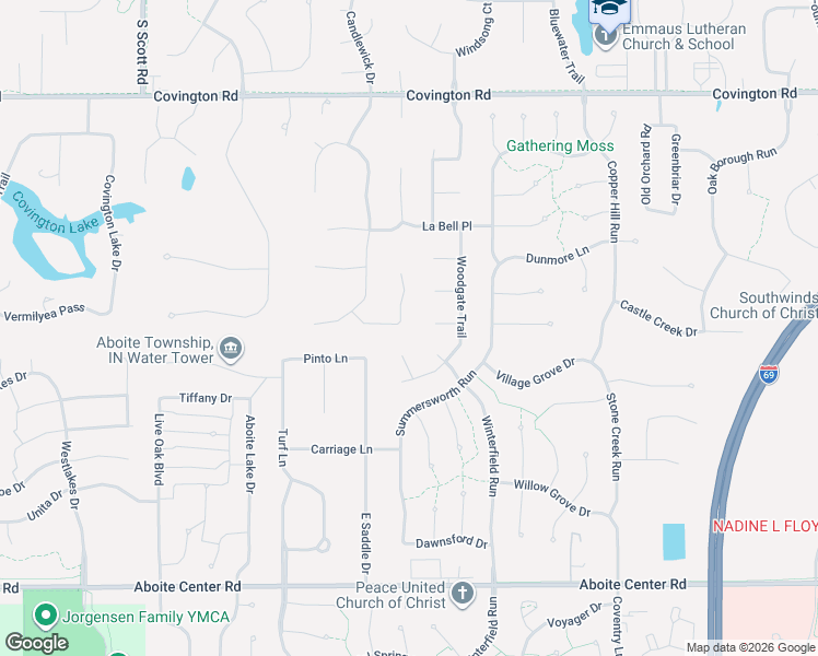 map of restaurants, bars, coffee shops, grocery stores, and more near 3221 Treebark Lane in Fort Wayne