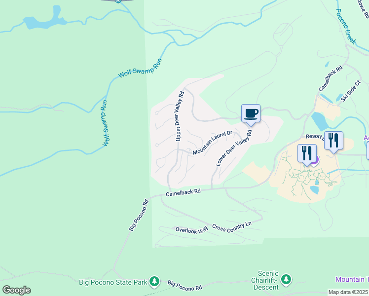 map of restaurants, bars, coffee shops, grocery stores, and more near 386 Aspen Court in Tannersville