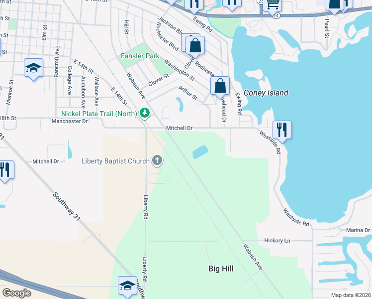map of restaurants, bars, coffee shops, grocery stores, and more near 1983 Wabash Avenue in Rochester