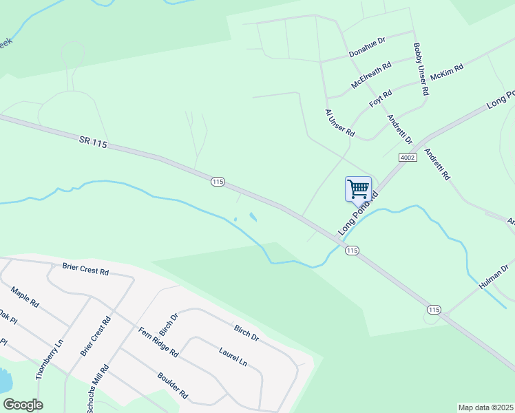 map of restaurants, bars, coffee shops, grocery stores, and more near 4727 Pennsylvania 115 in Blakeslee