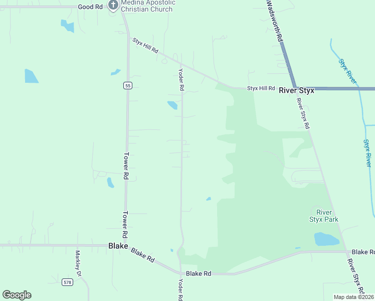 map of restaurants, bars, coffee shops, grocery stores, and more near 8101 Yoder Road in Seville