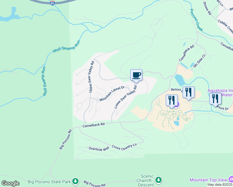 map of restaurants, bars, coffee shops, grocery stores, and more near 452 Maple Court in Tannersville