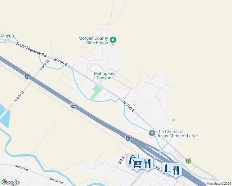 map of restaurants, bars, coffee shops, grocery stores, and more near 700 North 700 East in Morgan