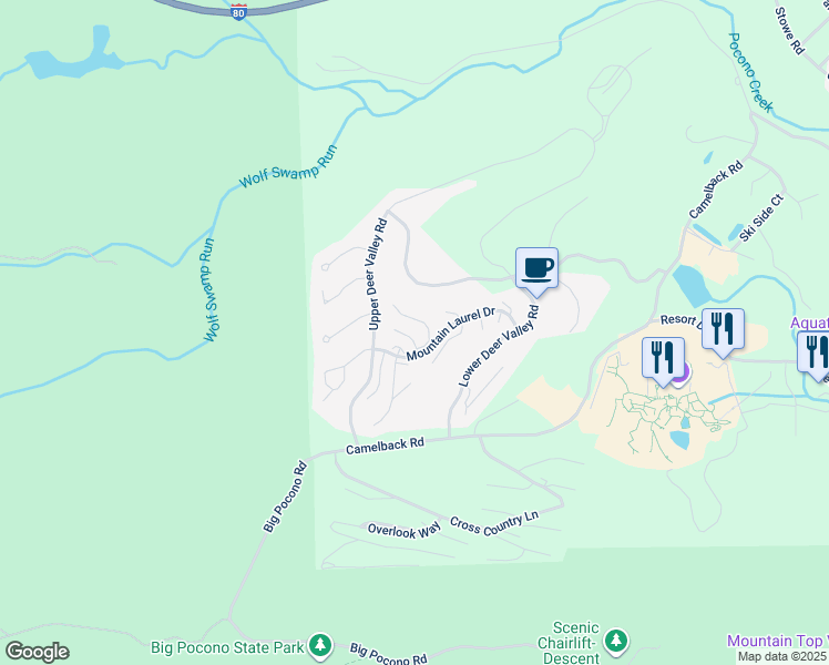 map of restaurants, bars, coffee shops, grocery stores, and more near 377 Linden Court in Tannersville