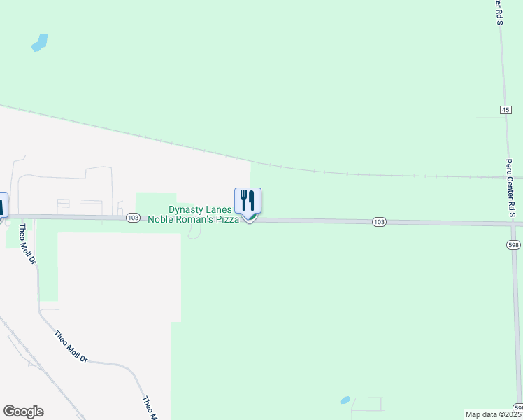 map of restaurants, bars, coffee shops, grocery stores, and more near 3084 Ohio 103 in Willard