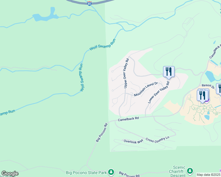 map of restaurants, bars, coffee shops, grocery stores, and more near 154 Pine Court in Tannersville