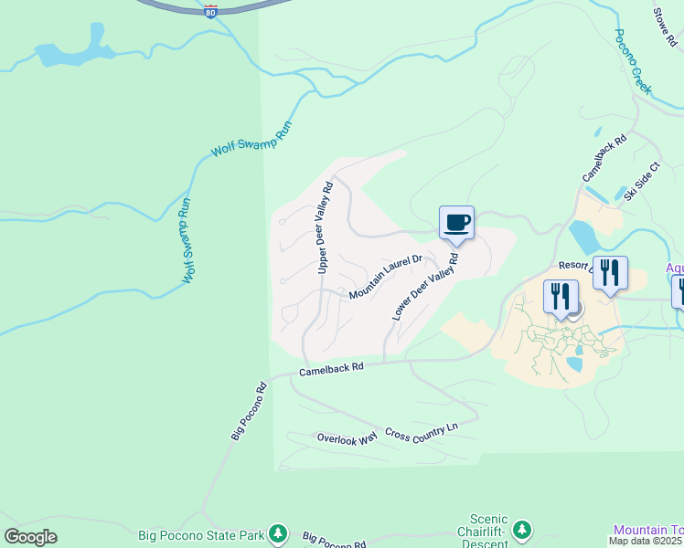 map of restaurants, bars, coffee shops, grocery stores, and more near 374 Linden Court in Tannersville