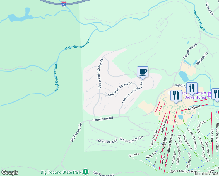 map of restaurants, bars, coffee shops, grocery stores, and more near 374 Linden Court in Tannersville