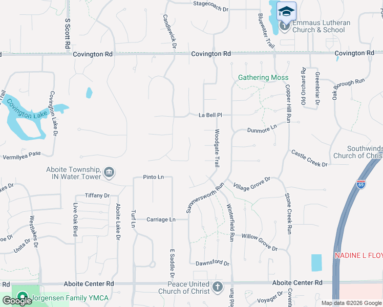 map of restaurants, bars, coffee shops, grocery stores, and more near 3221 Treebark Lane in Fort Wayne