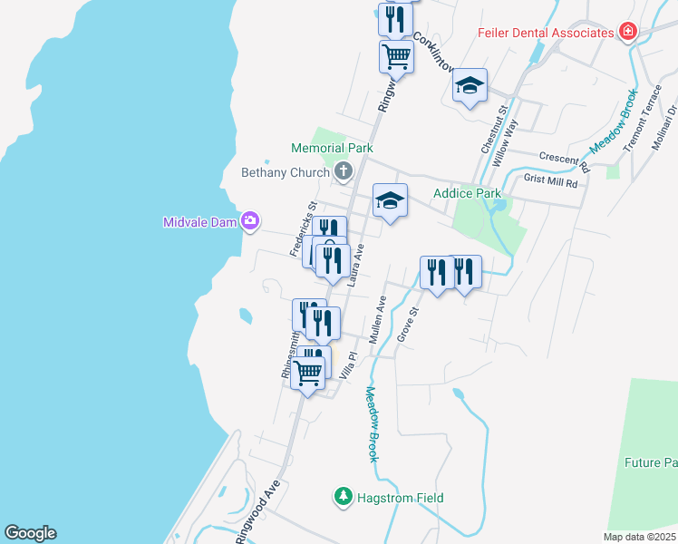 map of restaurants, bars, coffee shops, grocery stores, and more near 10 Furnace Avenue in Wanaque