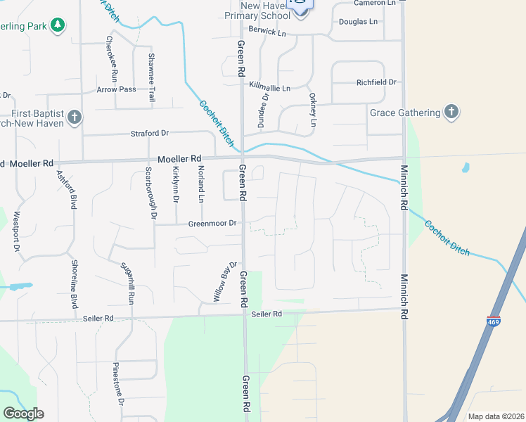map of restaurants, bars, coffee shops, grocery stores, and more near 10195 Greenmoor Dr in New Haven