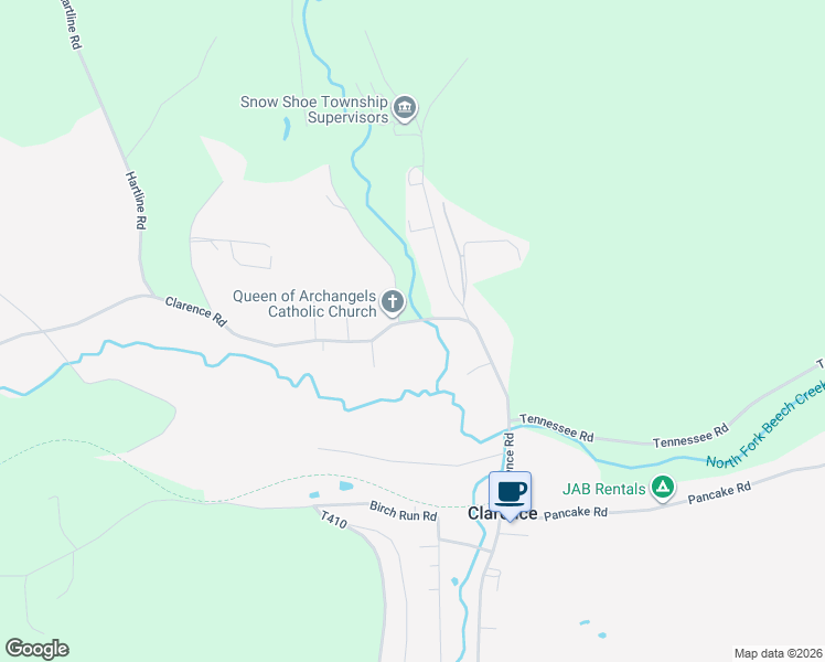 map of restaurants, bars, coffee shops, grocery stores, and more near Clarence Road in Clarence