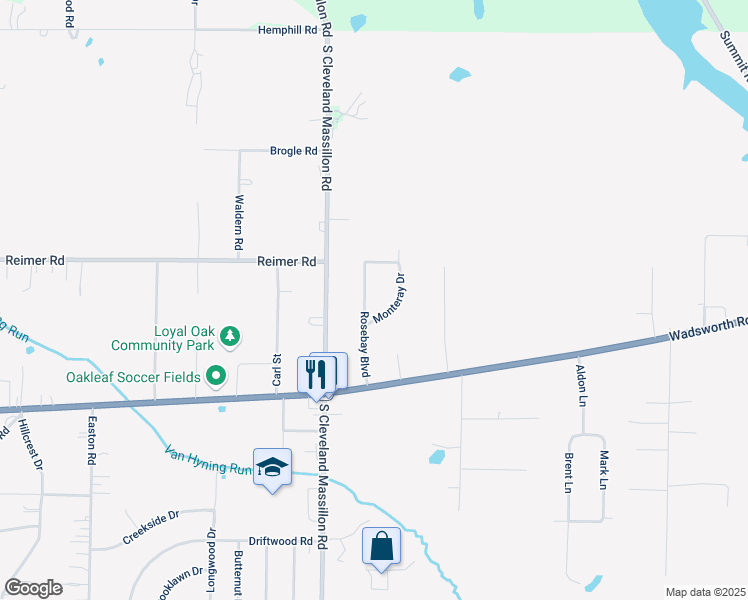 map of restaurants, bars, coffee shops, grocery stores, and more near 3133 Rosebay Boulevard in Norton