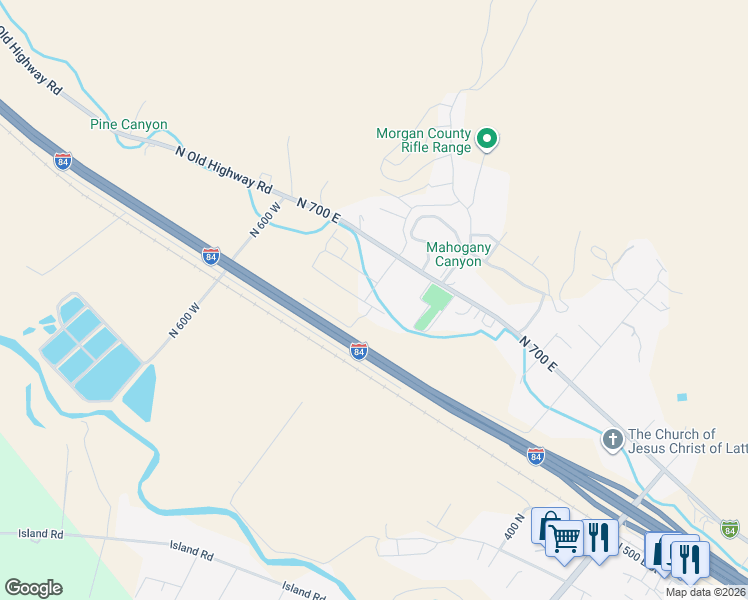 map of restaurants, bars, coffee shops, grocery stores, and more near 880 North 600 East in Morgan