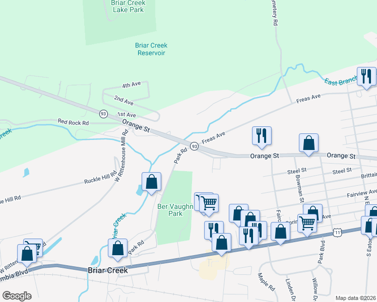map of restaurants, bars, coffee shops, grocery stores, and more near 4 Rittenhouse Mill Road East in Berwick
