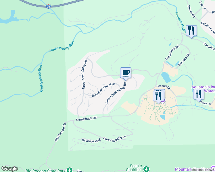 map of restaurants, bars, coffee shops, grocery stores, and more near 441 Maple Court in Tannersville