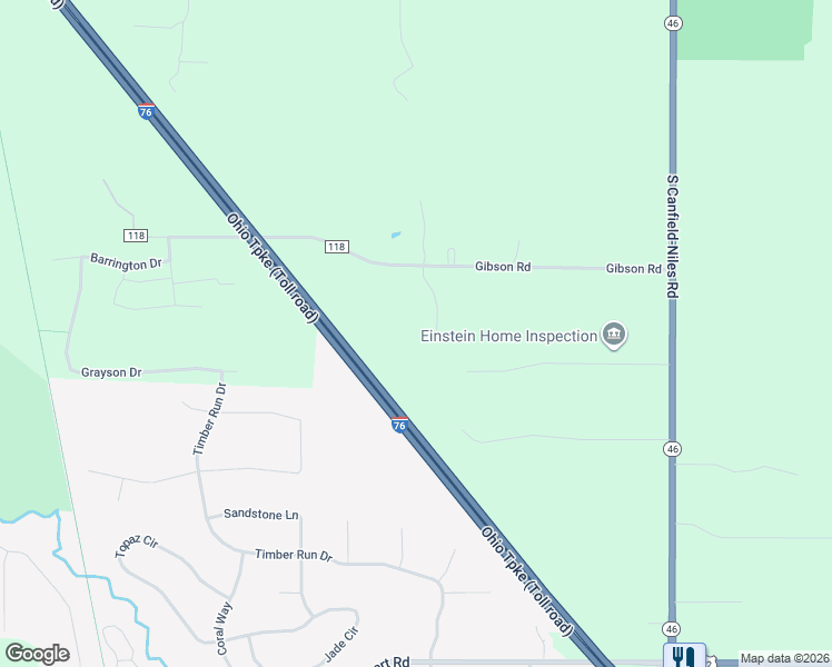 map of restaurants, bars, coffee shops, grocery stores, and more near 6343 Gibson Rd in Canfield