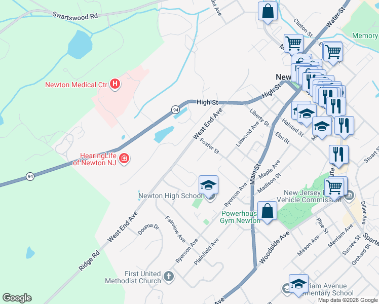 map of restaurants, bars, coffee shops, grocery stores, and more near 3 William Street in Newton