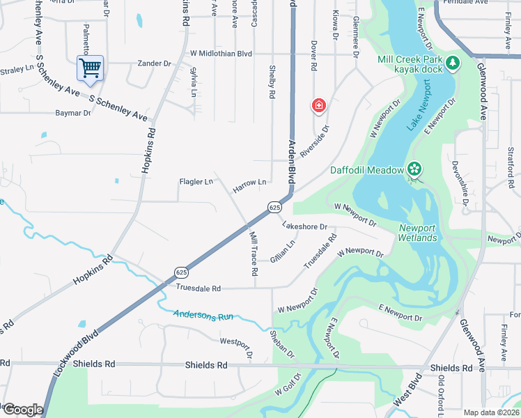 map of restaurants, bars, coffee shops, grocery stores, and more near 4474 Lockwood Boulevard in Youngstown