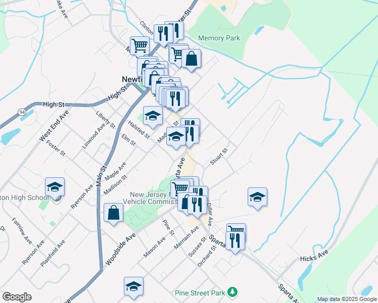 map of restaurants, bars, coffee shops, grocery stores, and more near 274 Spring Street in Newton