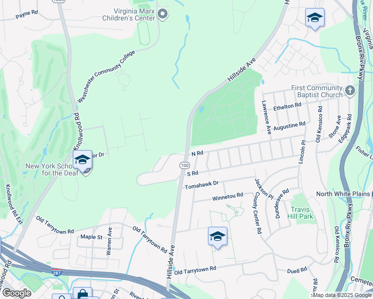 map of restaurants, bars, coffee shops, grocery stores, and more near 3 Granada Crescent in White Plains