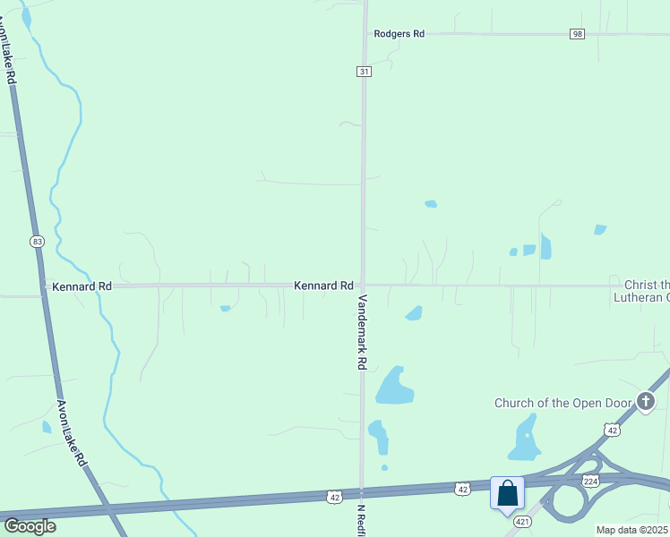 map of restaurants, bars, coffee shops, grocery stores, and more near 8765 Kennard Road in Lodi