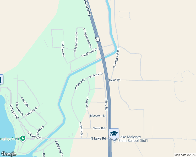 map of restaurants, bars, coffee shops, grocery stores, and more near 601-799 South Sierra Drive in North Platte