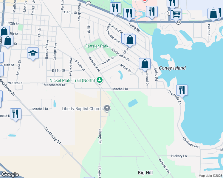 map of restaurants, bars, coffee shops, grocery stores, and more near 916-942 Sun Flower Lane in Rochester