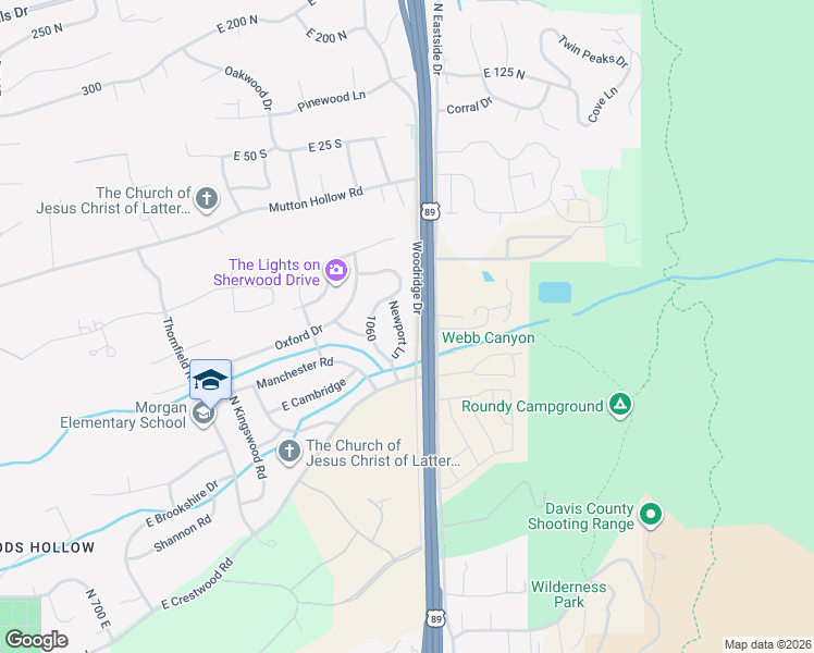 map of restaurants, bars, coffee shops, grocery stores, and more near 1252 Newport Lane in Kaysville