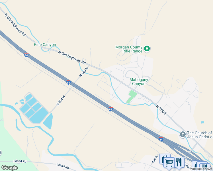 map of restaurants, bars, coffee shops, grocery stores, and more near 987 650 East in Morgan