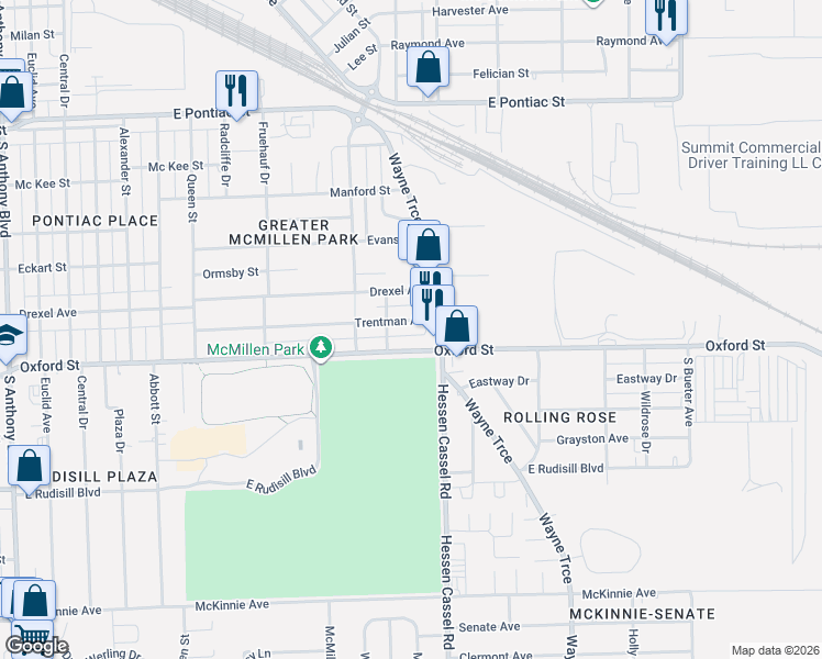 map of restaurants, bars, coffee shops, grocery stores, and more near 3024 Trentman Avenue in Fort Wayne