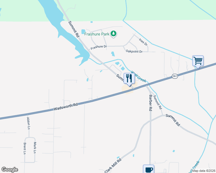map of restaurants, bars, coffee shops, grocery stores, and more near 2405 Wadsworth Road in Norton