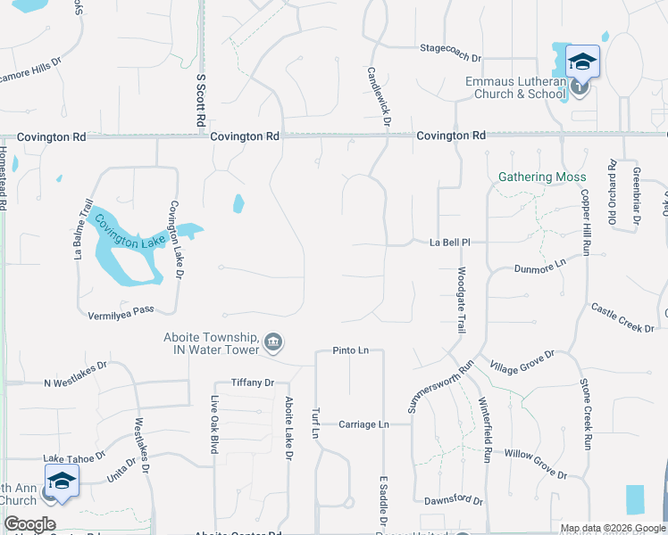 map of restaurants, bars, coffee shops, grocery stores, and more near 3129 Emerald Lake Drive in Fort Wayne