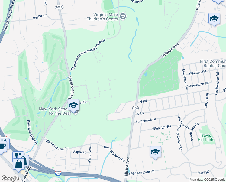 map of restaurants, bars, coffee shops, grocery stores, and more near 411 South Chelsea Road in White Plains