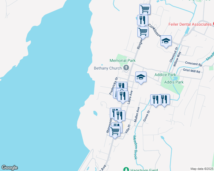 map of restaurants, bars, coffee shops, grocery stores, and more near 32 Stephens Avenue in Wanaque