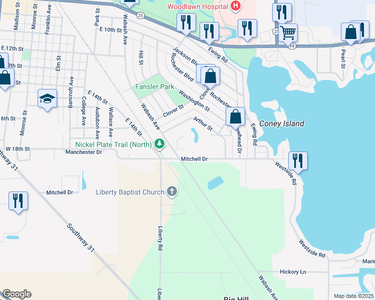 map of restaurants, bars, coffee shops, grocery stores, and more near 916-942 Sun Flower Lane in Rochester